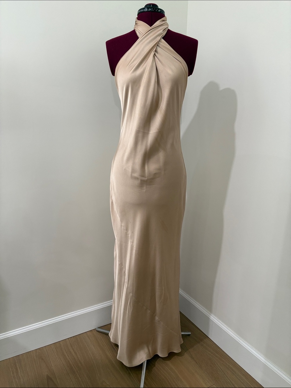 Show Me Your MuMu Champagne Twist Halter Maxi Dress